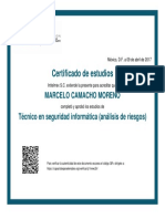 Certificado de estudios Técnico en seguridad informática