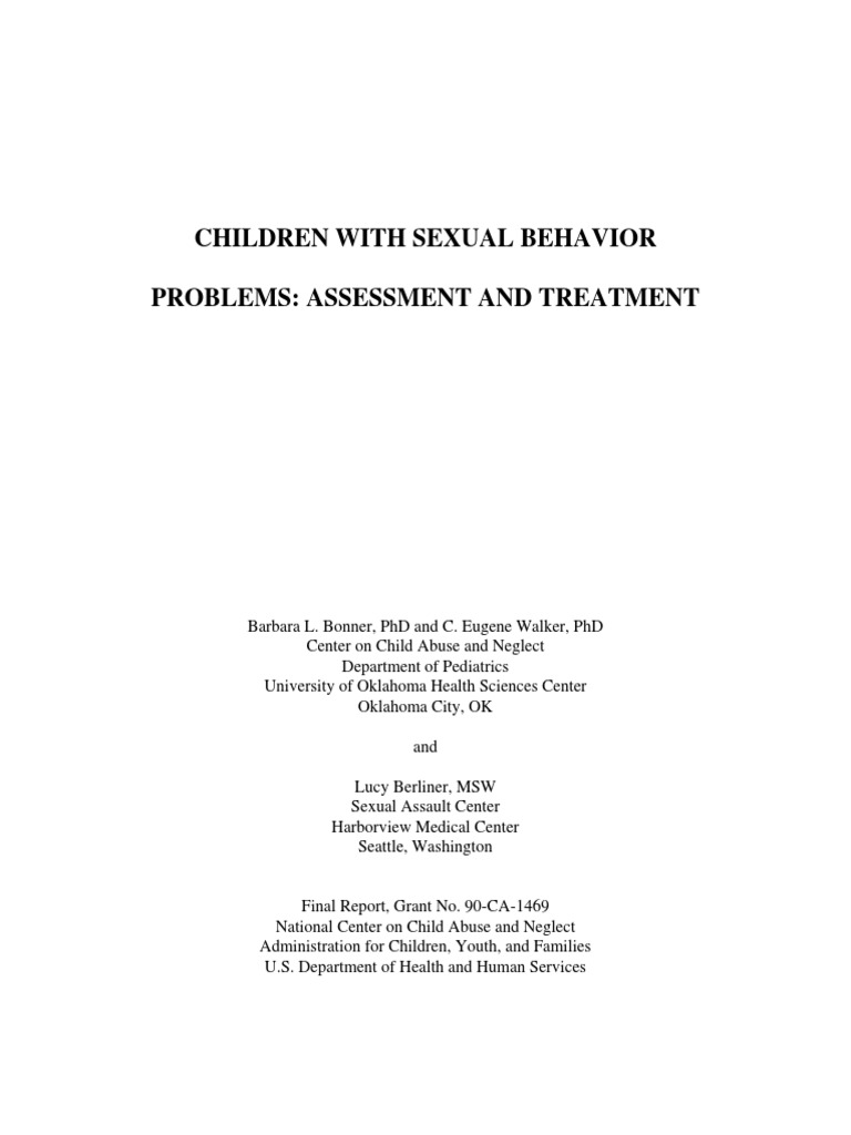 Children With Sexual Behavior Problems - Assessment Treatment | PDF ...