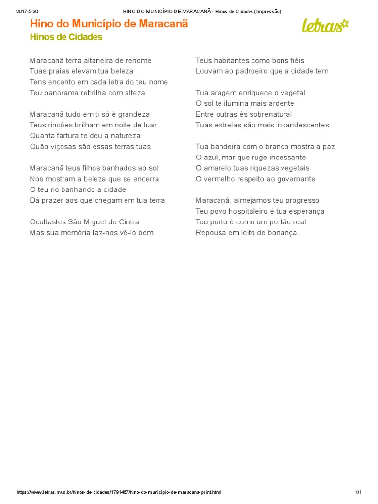 HINO DO MUNICÍPIO DE MARACANÃ Hinos de Cidades (Impressão).pdf