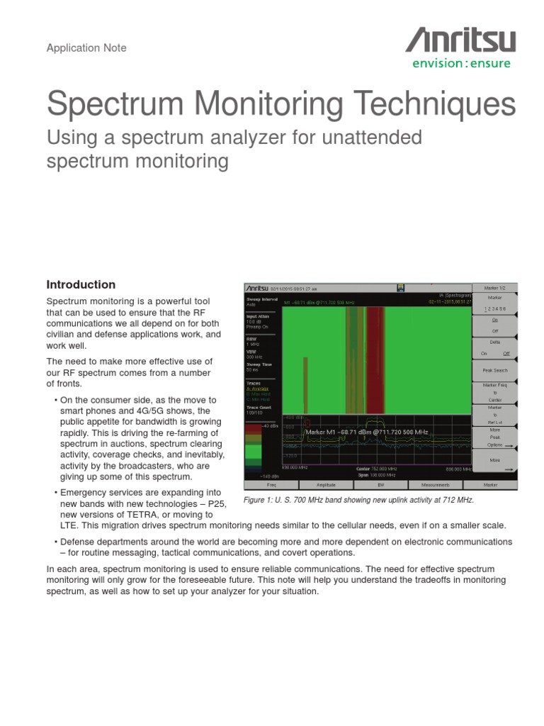 00849A Spectrum Monitoring Techniques AN | PDF | Electromagnetic ...