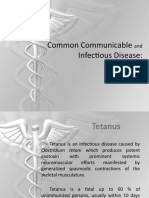 Common Communicable Infectious Disease:: Tetanus