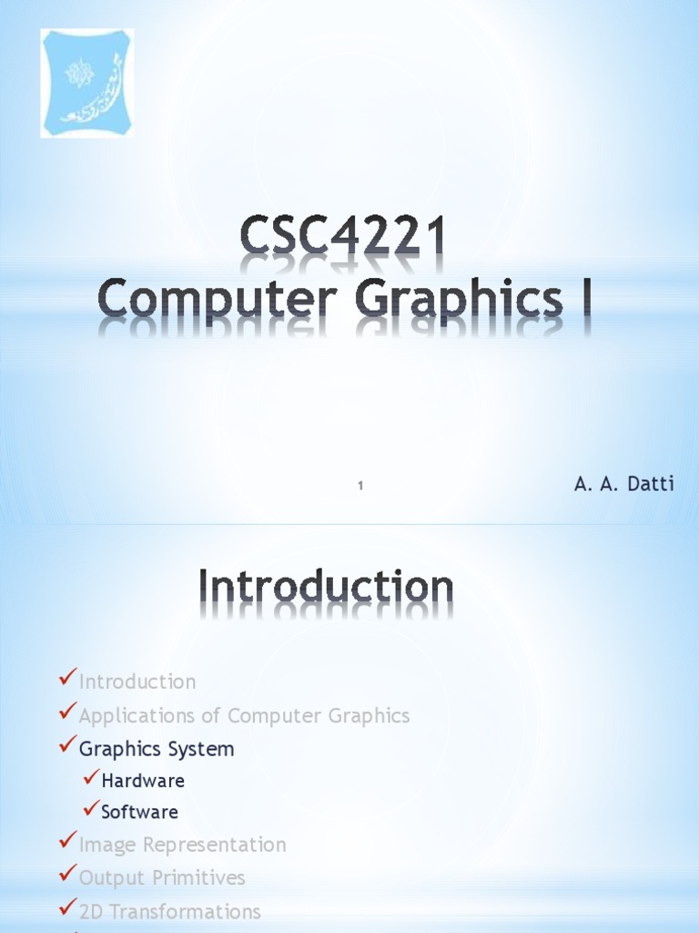 CSC4221 Lecture 2 - Graphics System | PDF | Printer (Computing ...