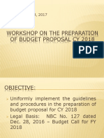 Budget Proposal Cy 2018
