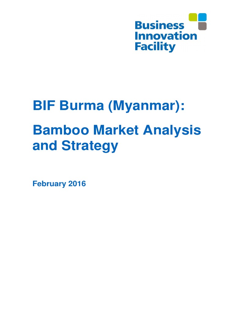 Bif Burma Market Analysis Strategy Bamboo PDF Sustainability Poverty