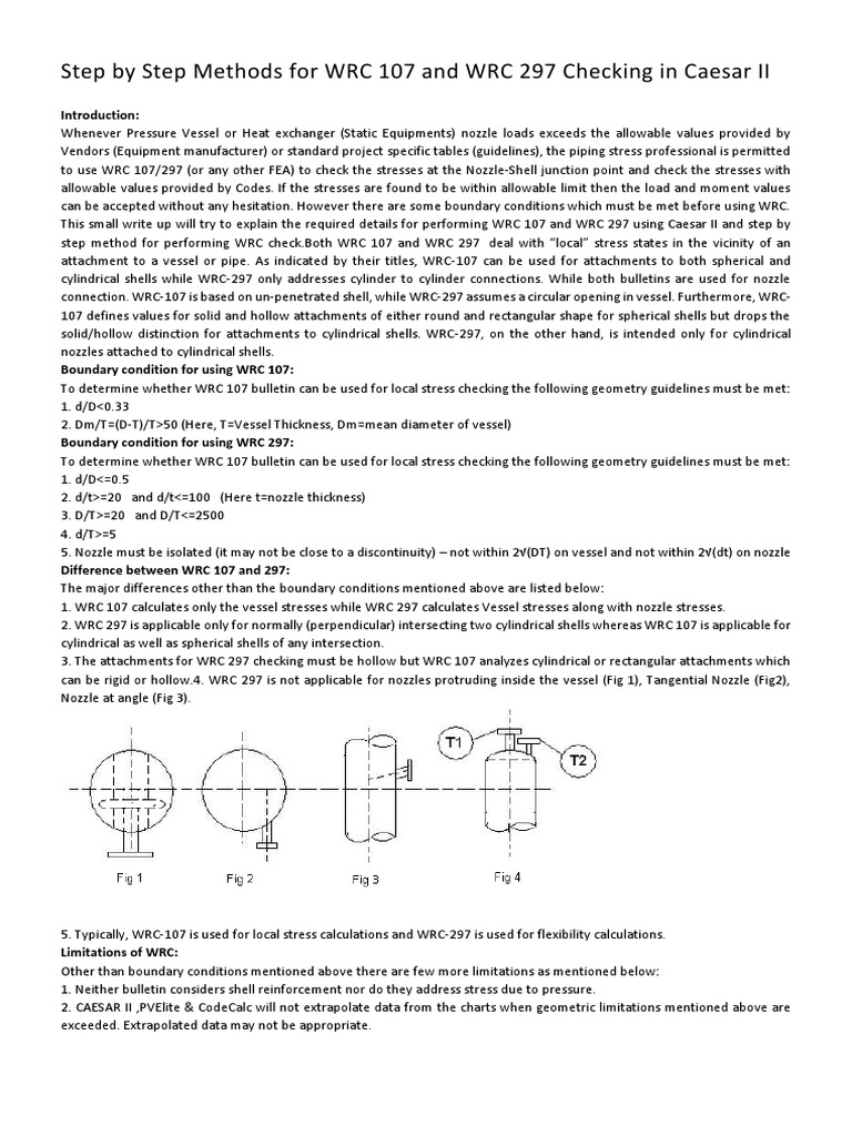 Step by Step Methods for WRC 107 and WRC 297 Checking in Caesar II