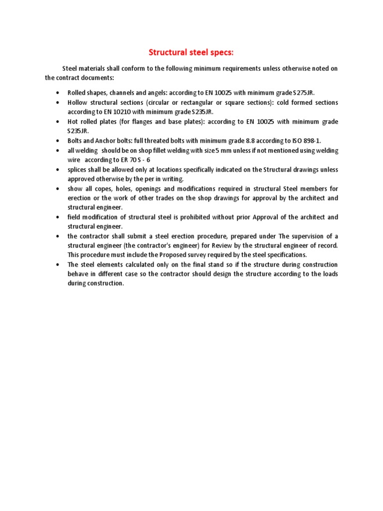Structural Steel Specs PDF
