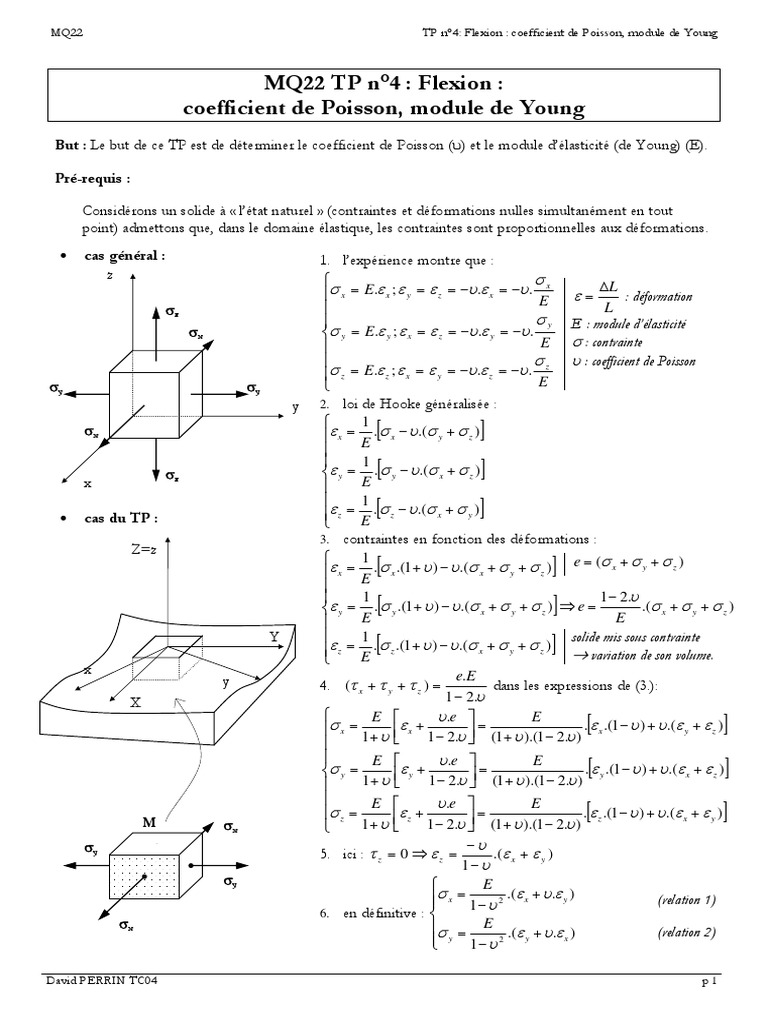 Coefficient de Poisson et Module de Young | PDF | Flexion (matériau ...