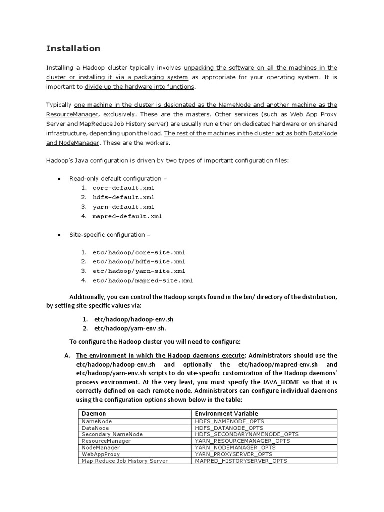 Hadoop Cluster Installation Guide | PDF | Apache Hadoop | Map Reduce