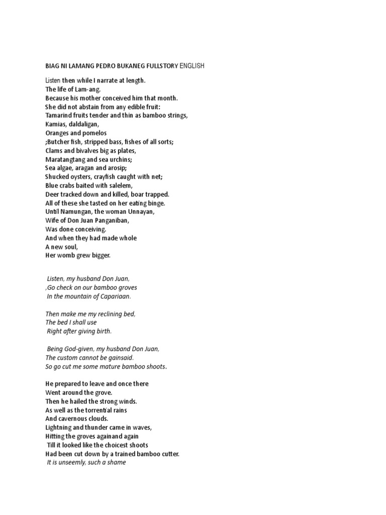 Biag Ni Lam-ang Full Story Pdf