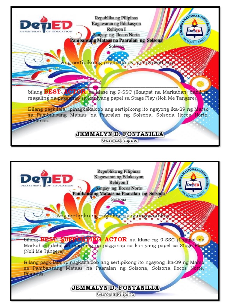 Filipino Certificates