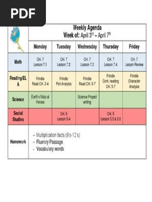 weekly agenda