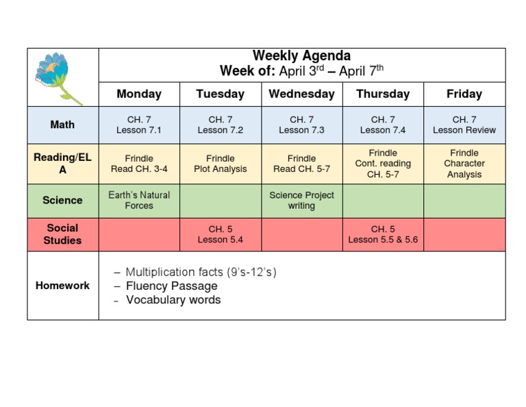 Student Weekly Study Plan | PDF