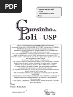 Prova Vestibulinho POLI 2016