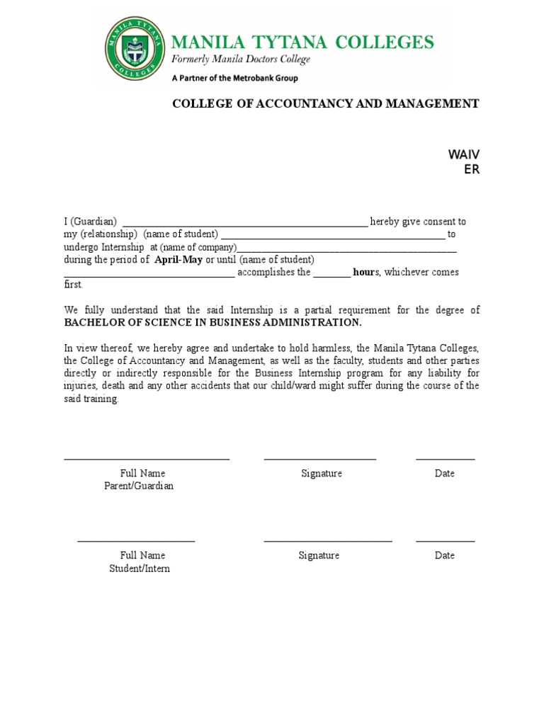 Waiver Form | PDF