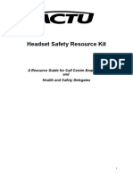 Headset Safety Resource Kit: A Resource Guide For Call Centre Employees and Health and Safety Delegates