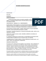 Informe neuropsicológico de paciente con trastorno de conducta posmeningioma