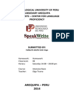 Technological University of Peru Subsidiary Arequipa Speakwrite - Center For Language Proficiency