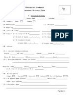 Ethiopian Students Personal History Form