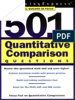 Skill Builder in Focus 501 Quantitative Comparison Questions