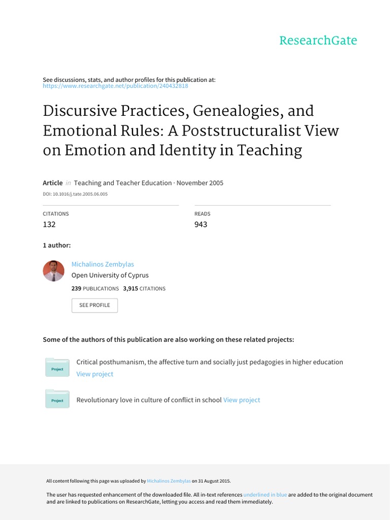 Discursive Practices, Genealogies, and Emotional Rules A