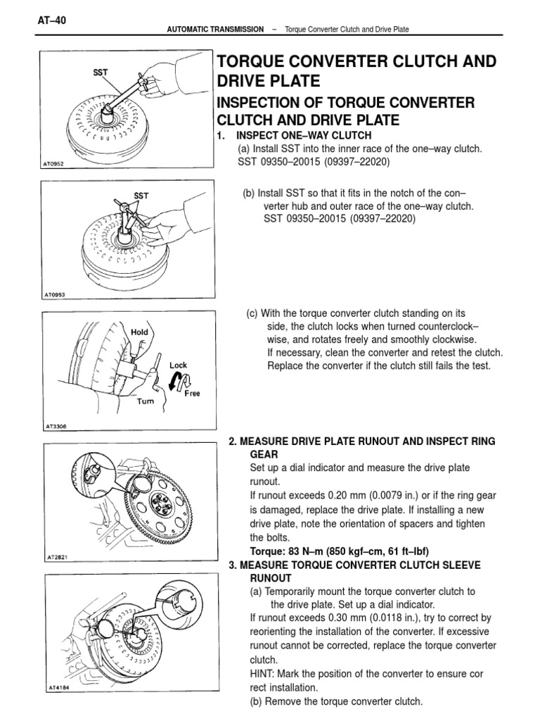 Inspection of Torque Converter Clutch and Drive Plate | PDF