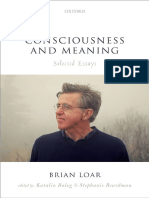 Consciousness and Meaning Selected Essays