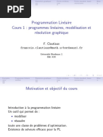 Programmes Lineaires, Modelisation Et Resolution Graphique