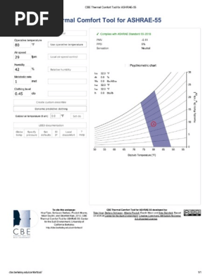 Cbe Thermal Comfort Tool For Ashrae 55 80 42