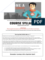 Course Syllabus: Remember: Learning Is Not A Spectator Sport!