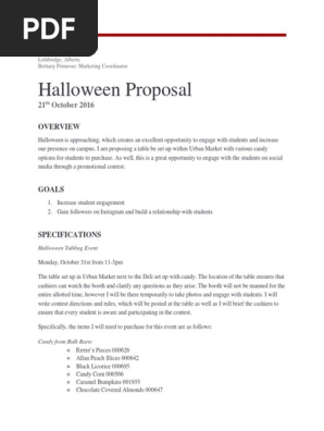 project proposal halloween