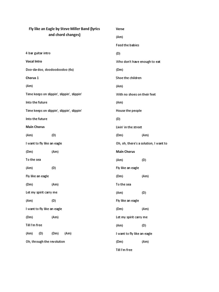 fly_like_an_eagle_by_steve_miller_band_lyrics_and_changes.pdf Song Structure Vocal Music