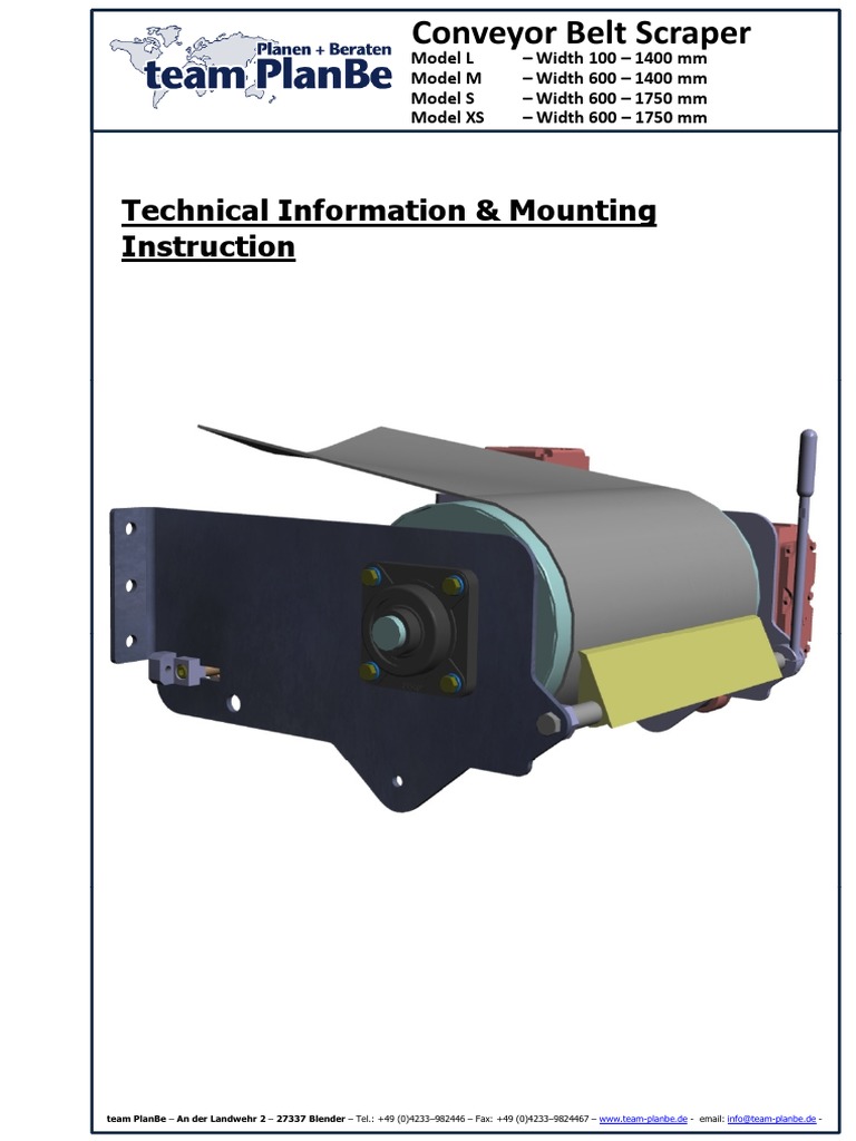 Conveyor Belt Scraper Technical Guide | PDF | Mechanical Engineering ...