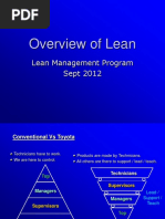 Overview of Lean: Lean Management Program Sept 2012