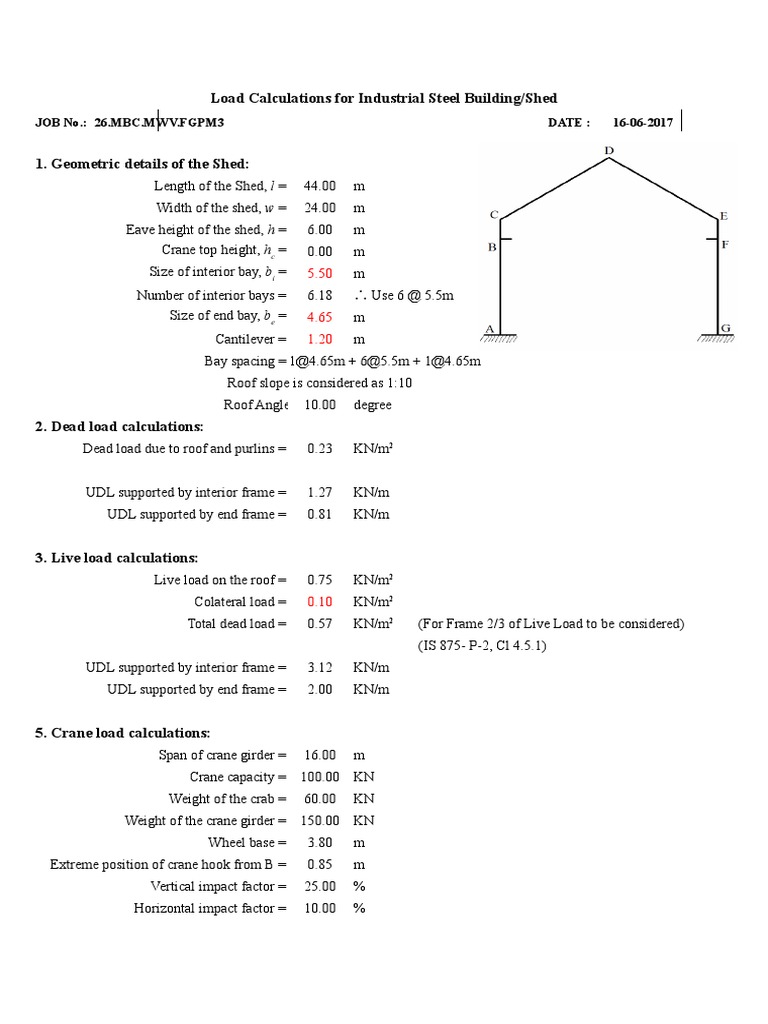 Load Calculations Framing (Construction) Crane (Machine)