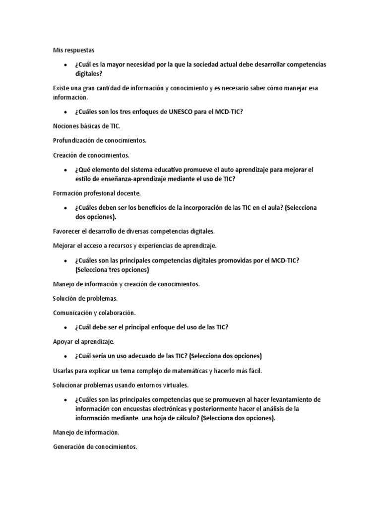 Mis Respuestas | PDF | Tecnología de información y comunicaciones ...