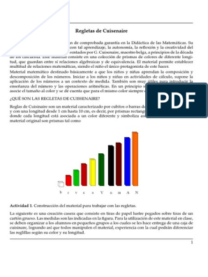 Regletas de Cuisenaire, PDF, Color