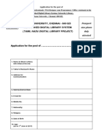 TNDL Project Staff Application Form