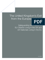 The United Kingdom's Exit From The European Union: Safeguarding The Position of EU Citizens Living in The UK and UK Nationals Living in The EU