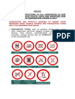 List of Prohibited Material in SSC Exam Hall