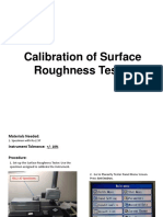 Calibration of Surface Roughness Tester