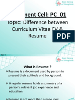 Placement Cell: PC - 01: Difference Between Curriculum Vitae CV & Resume