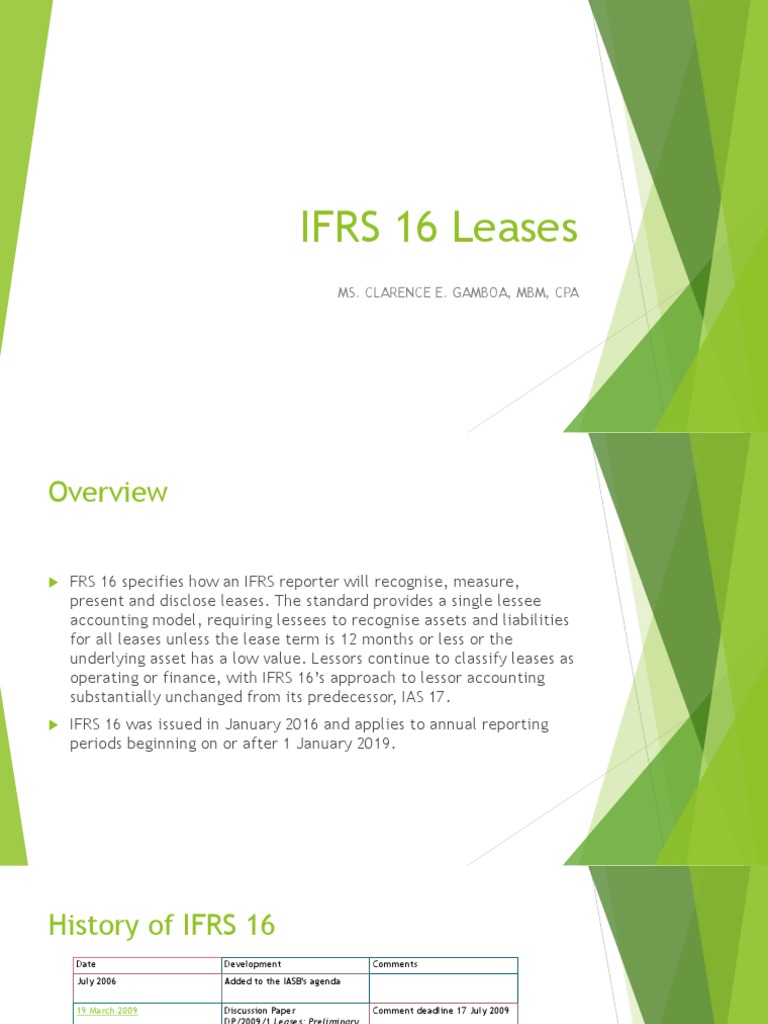 IFRS 16 Leases PDF Lease International Financial Reporting Standards