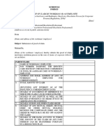 Form D - Proof of Claim by A Workman or An Employee