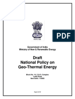 Draft National Policy On Geothermal Energy