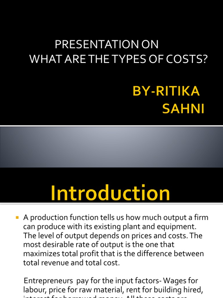 Presentation On What Are The Types of Costs? PDF