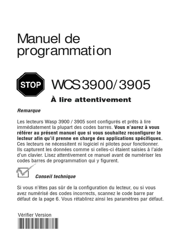 Programmation Lecteur Code Barre Clavier Dordinateur