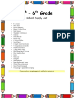 5th - 6th grade school supply list