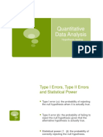 Quantitative Data Analysis: Hypothesis Testing