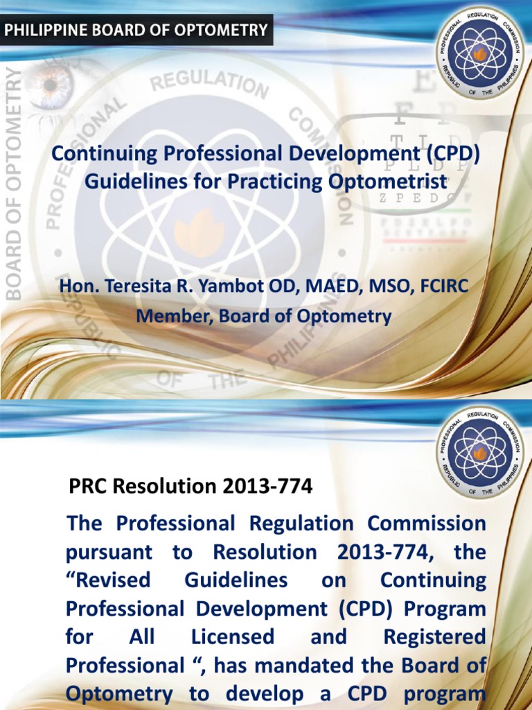 CPD Guidelines for Optometrists in the Philippines | PDF | Optometry ...