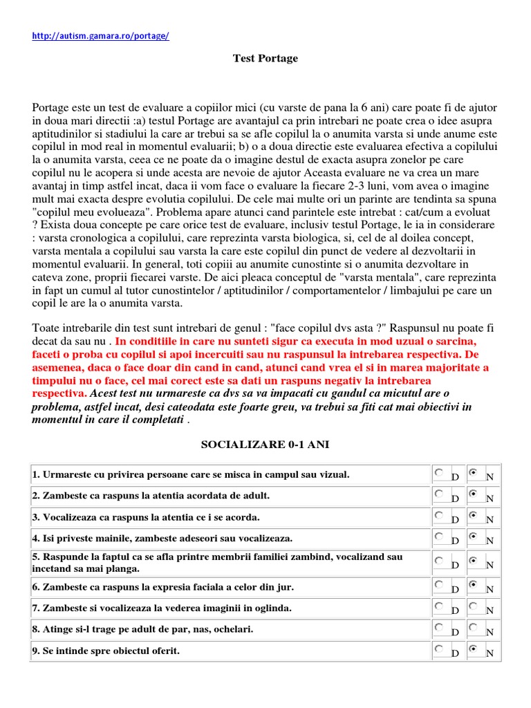 Portage Online | PDF